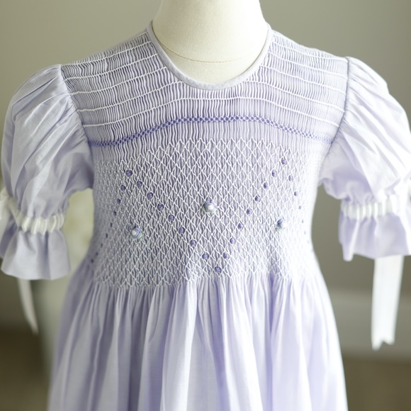 Strasburg Dress Lavender Smocked Heirloom Spring Portrait RARE FIND Gorgeous - Picture 2 of 8
